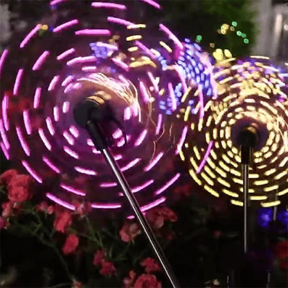 Colorful solar powered windmill light for the garden