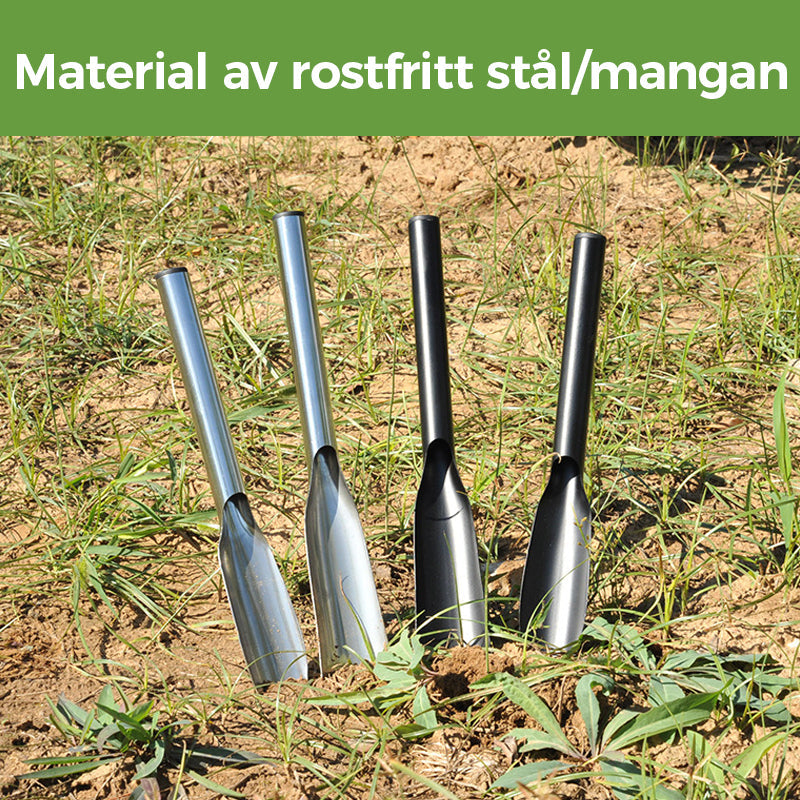 Garden spade in stainless steel with non-slip handle