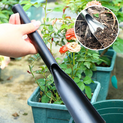 Garden spade in stainless steel with non-slip handle