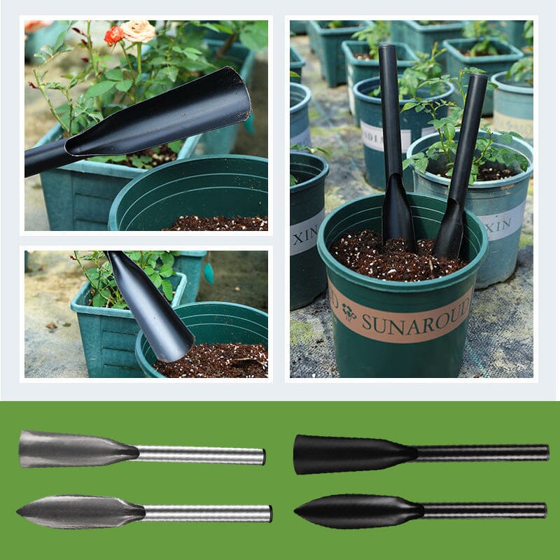 Garden spade in stainless steel with non-slip handle