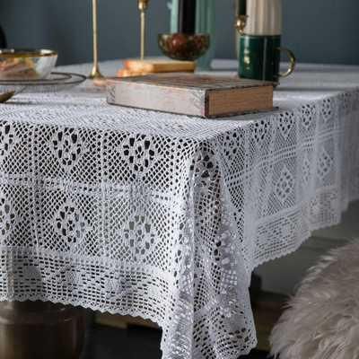 Crochet tablecloth in retro style