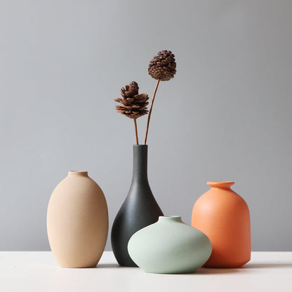 Ceramic vases in colorful designs