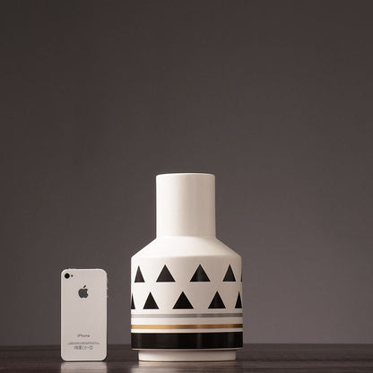 Ceramic vases with black and gold details