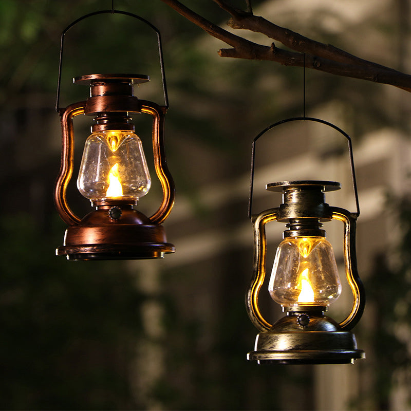 Led solar light retro kerosene lamp