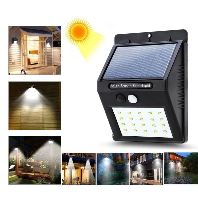 Led solar lamps outdoors - super light with motion sensor