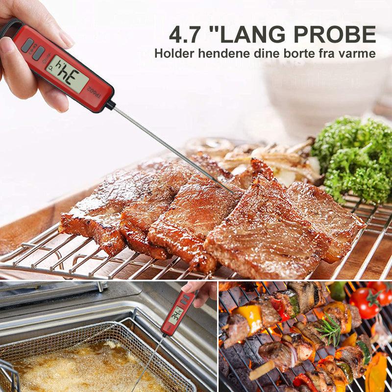 Food thermometer with instant reading and long probe