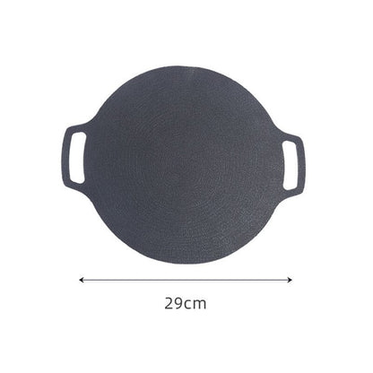 Non-stick round frying pan for grills and kitchens