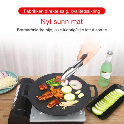 Non-stick round frying pan for grills and kitchens