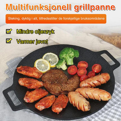 Non-stick round frying pan for grills and kitchens