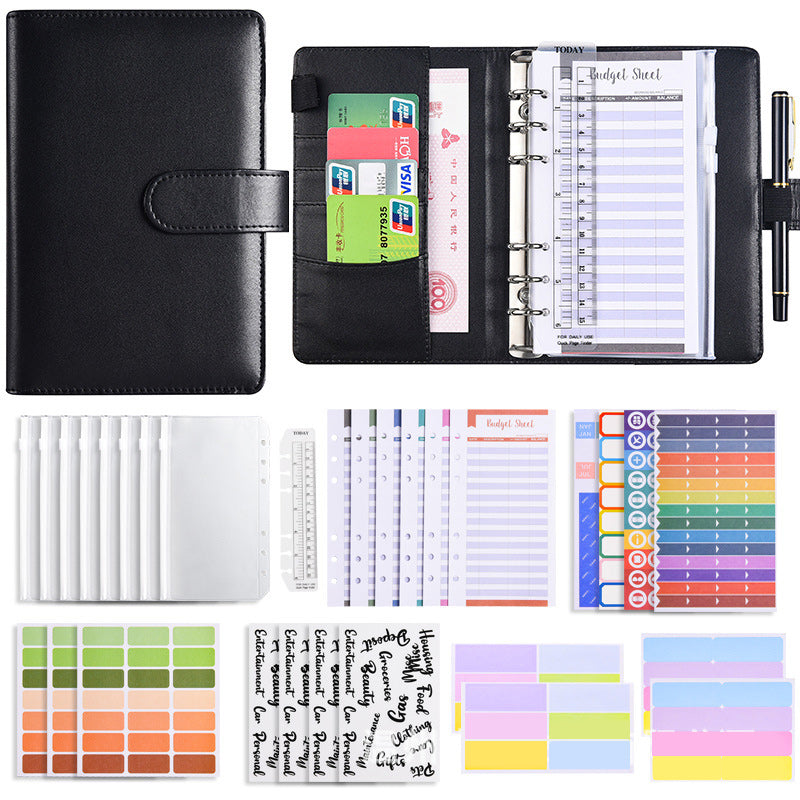 Finance organizer set with budget binder and zipped pockets