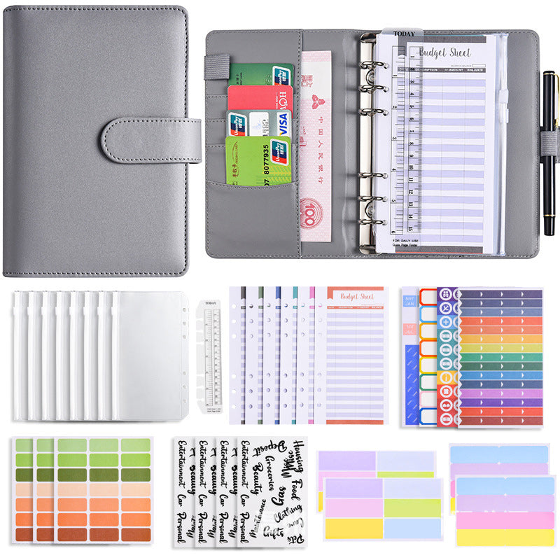 Finance organizer set with budget binder and zipped pockets