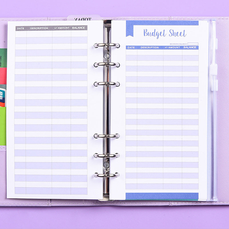 Finance organizer set with budget binder and zipped pockets