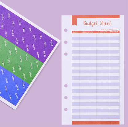 Finance organizer set with budget binder and zipped pockets