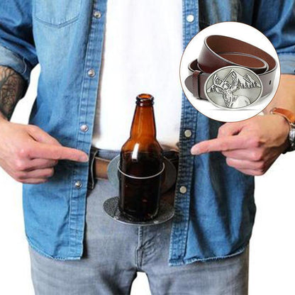 Beer belt buckle - stylish &amp; practical beer holder