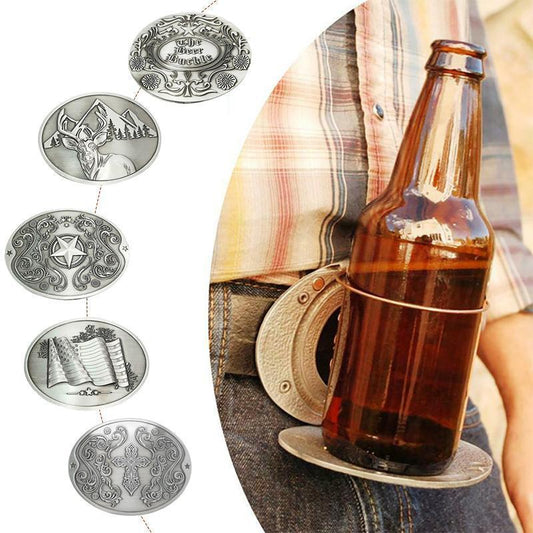 Beer belt buckle - stylish &amp; practical beer holder