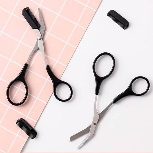 Eyebrow scissors with comb for precise trimming