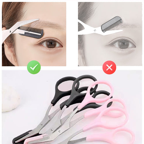 Eyebrow scissors with comb for precise trimming