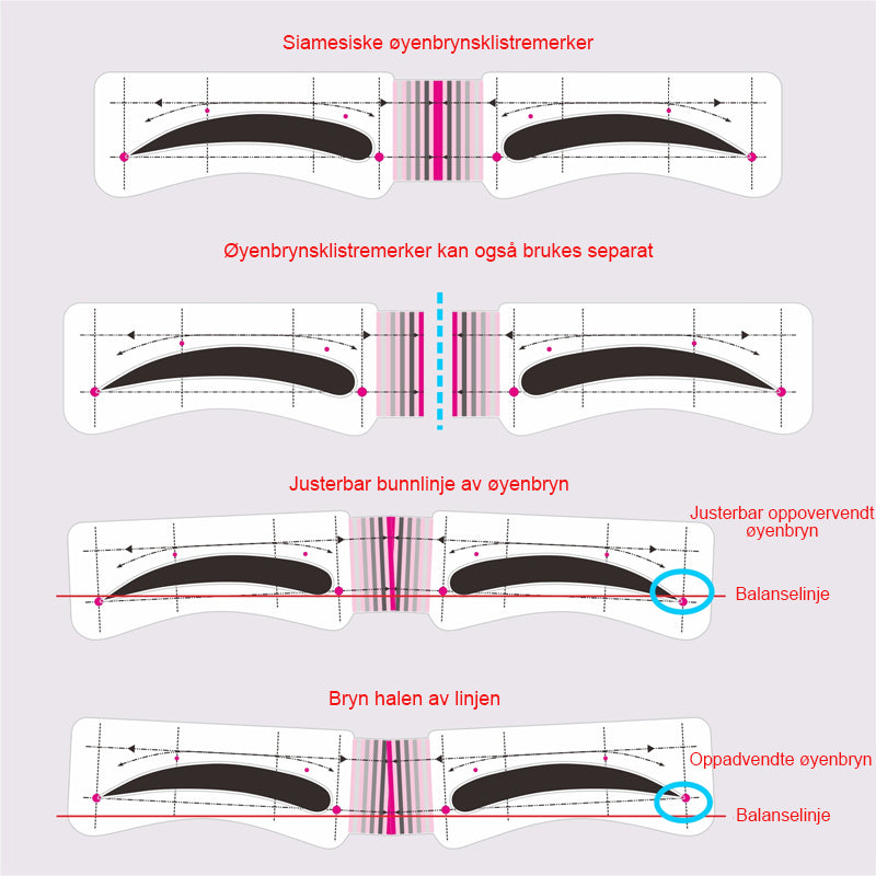 Eyebrow stencils - 12 styles for perfect brows