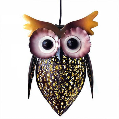 Retro owl solar lantern - charming garden decor