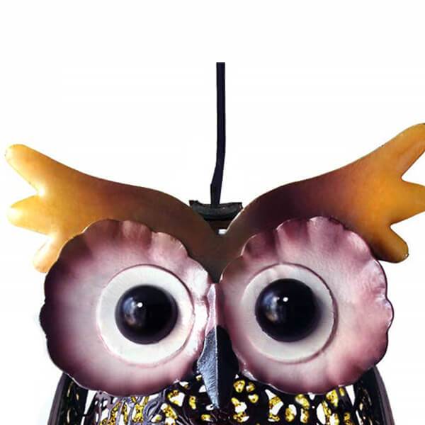 Retro owl solar lantern - charming garden decor