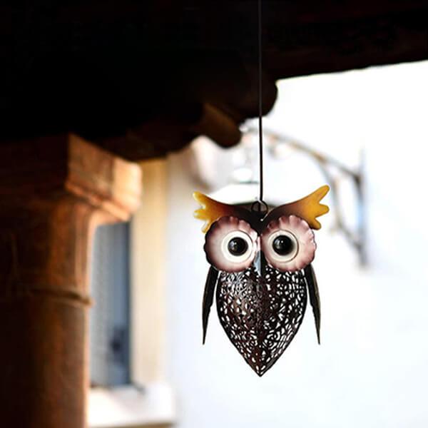 Retro owl solar lantern - charming garden decor