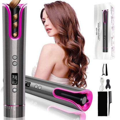 Rotating curling iron - rechargeable and wireless