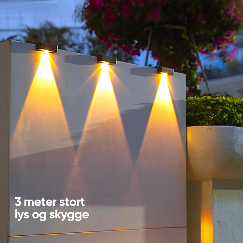 Solar-powered wall lamp with automatic light