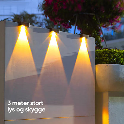 Solar-powered wall lamp with automatic light