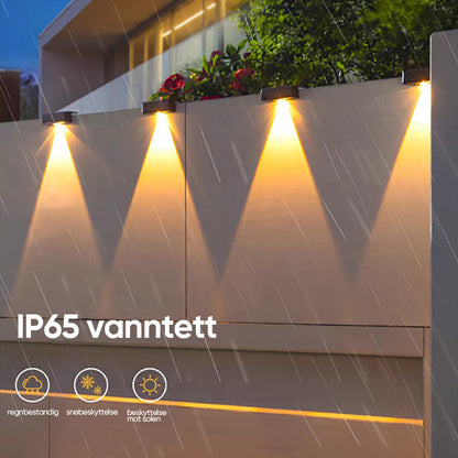 Solar-powered wall lamp with automatic light