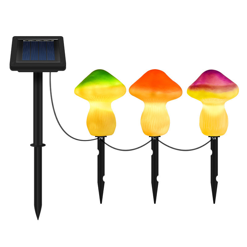 Solar powered garden lights in mushroom design - patio decor