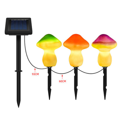 Solar powered garden lights in mushroom design - patio decor