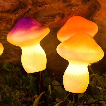 Solar powered garden lights in mushroom design - patio decor