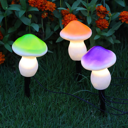 Solar powered garden lights in mushroom design - patio decor