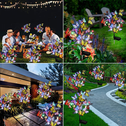 Solar powered butterfly garden lights - outdoor lighting