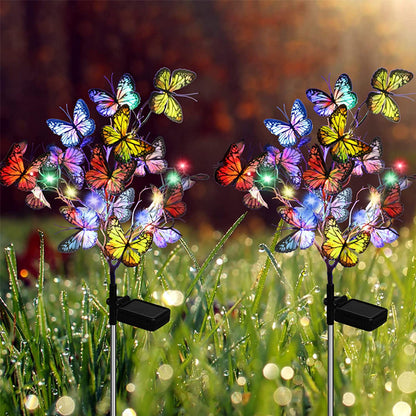 Solar powered butterfly garden lights - outdoor lighting