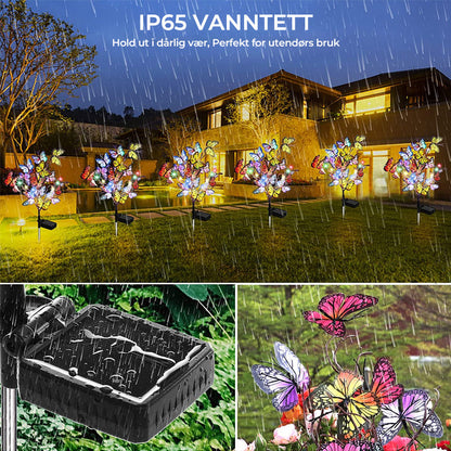 Solar powered butterfly garden lights - outdoor lighting