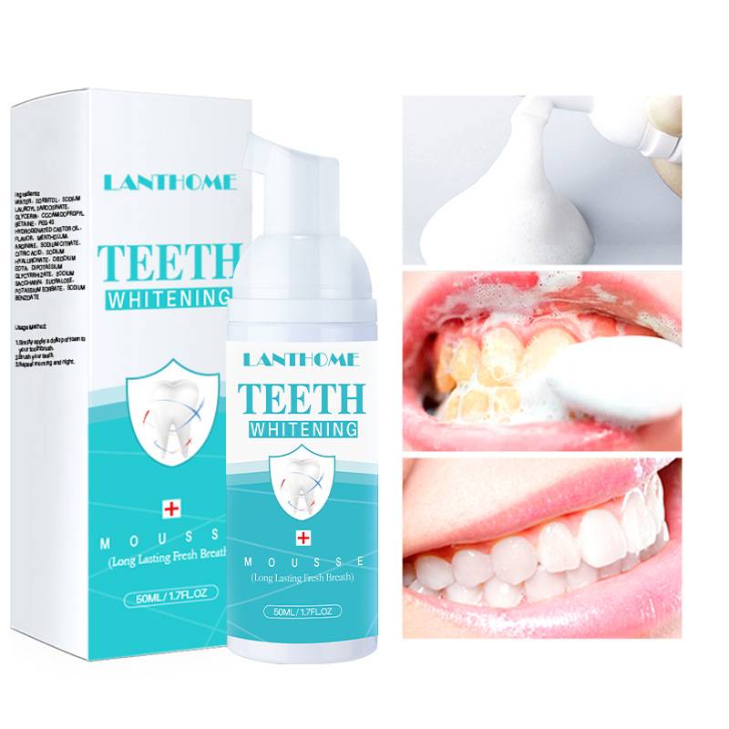 Teeth whitening foam for long-lasting fresh breath