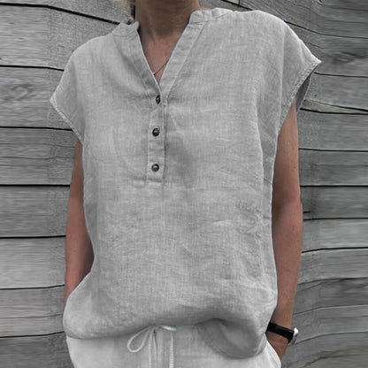 V-neck cotton top - comfortable and stylish