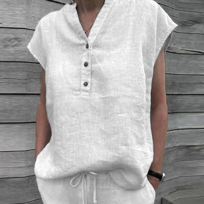 V-neck cotton top - comfortable and stylish