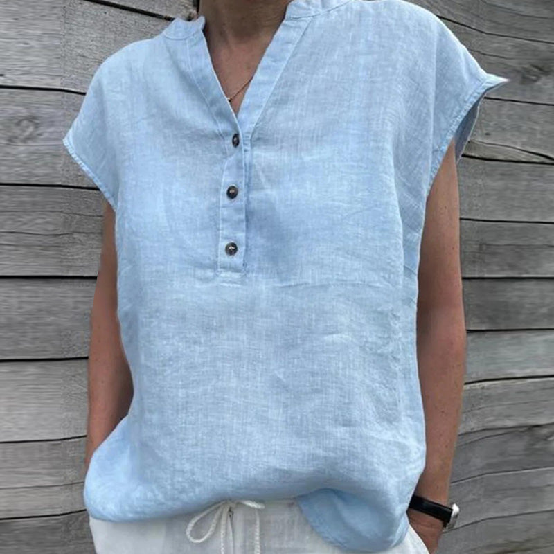 V-neck cotton top - comfortable and stylish