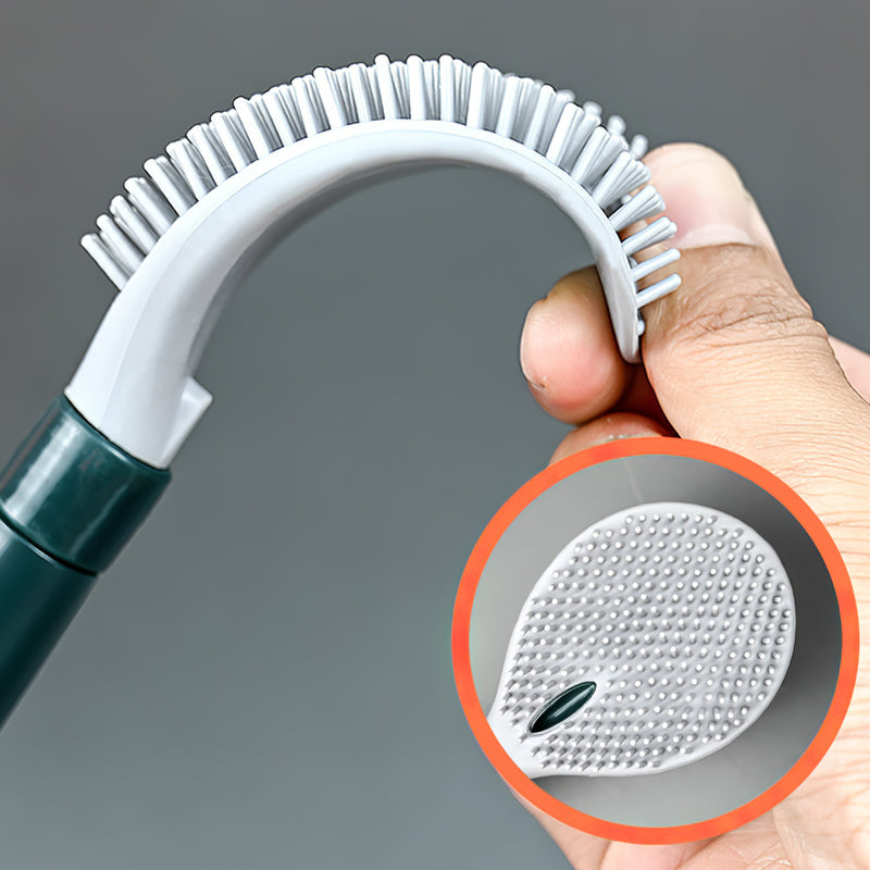 Liquid-filled silicone toilet brush - effective cleaning