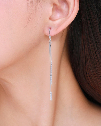 Beautiful silver tassel earrings