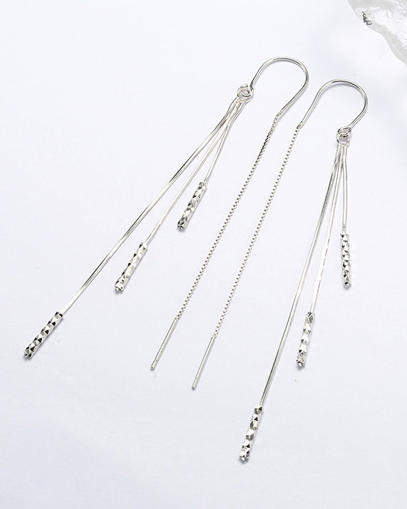 Beautiful silver tassel earrings