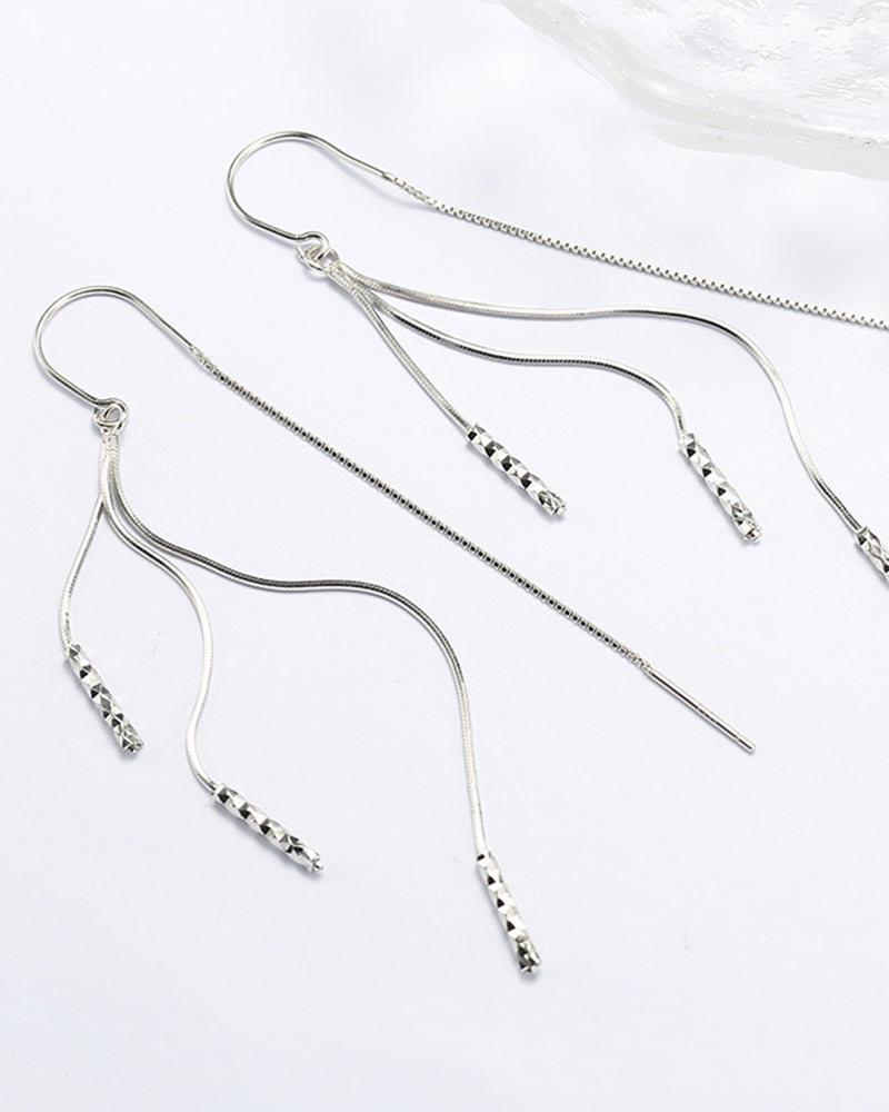 Beautiful silver tassel earrings