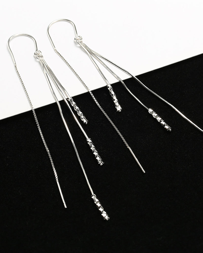 Beautiful silver tassel earrings