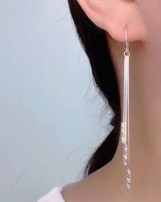 Beautiful silver tassel earrings