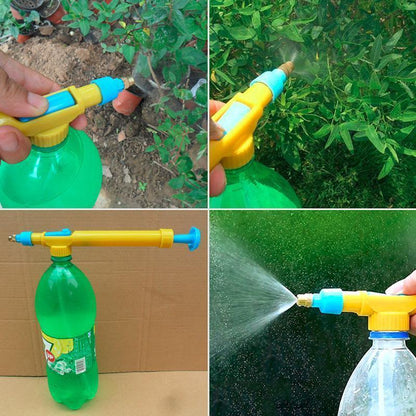 Water spray head for garden bottles - compact and adjustable