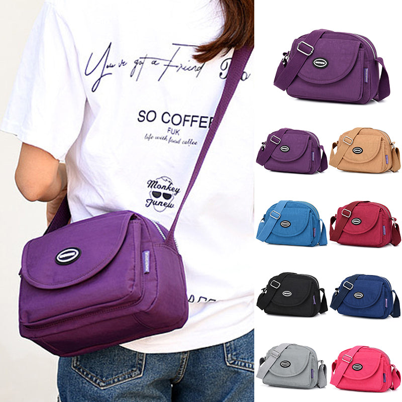 Waterproof women's shoulder bag in nylon