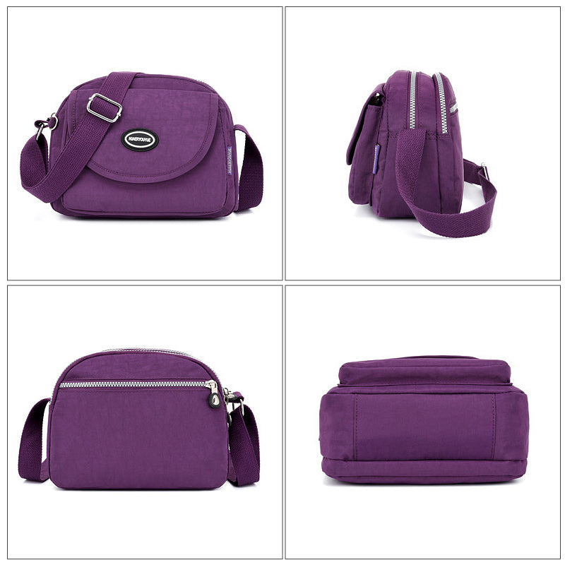 Waterproof women's shoulder bag in nylon