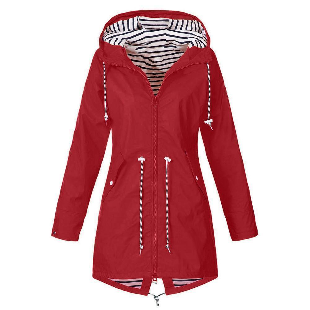 Waterproof hooded jacket for women - sports &amp; leisure